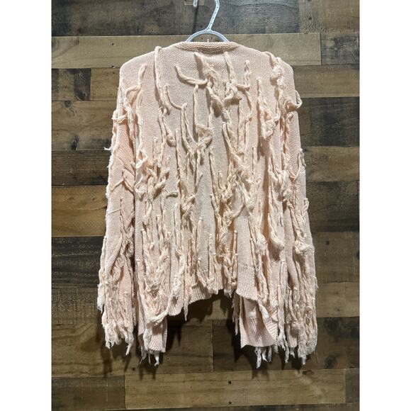 Misslook Women’s Light Pink Ruffled Open-Front Cardigan – Size Medium - Picture 6 of 7